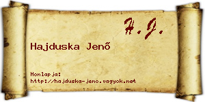 Hajduska Jenő névjegykártya